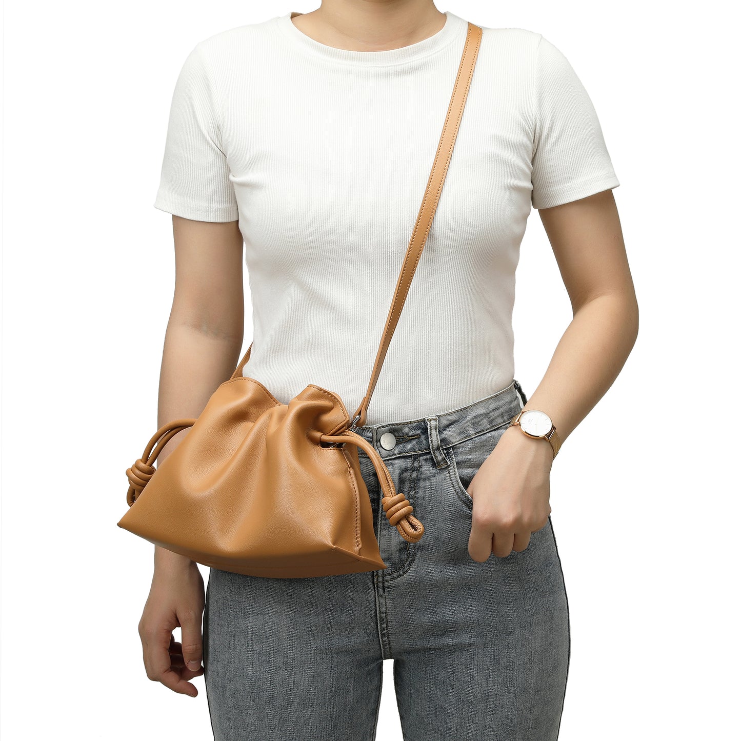 Smooth & Soft Nappa Leather Hobo/Messenger Bag