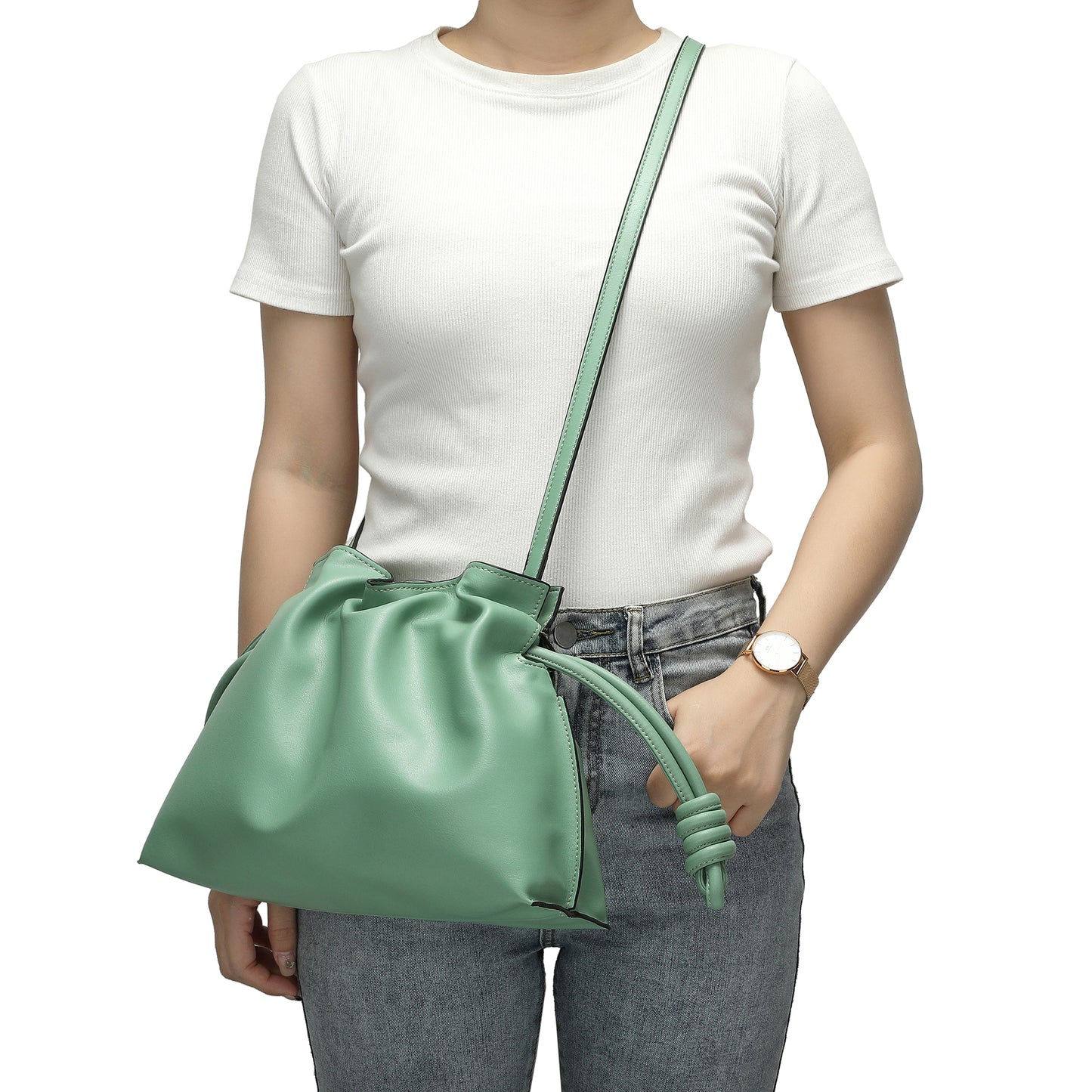 Smooth & Soft Nappa Leather Hobo/Messenger Bag