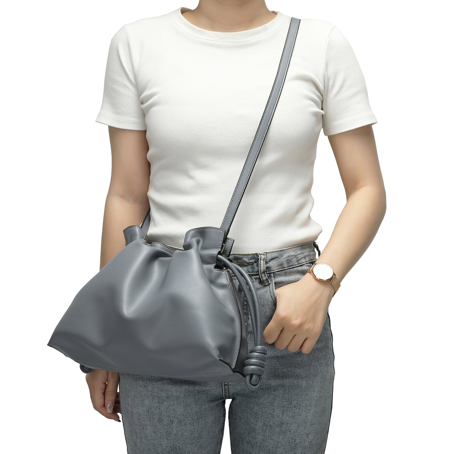 Smooth & Soft Nappa Leather Hobo/Messenger Bag