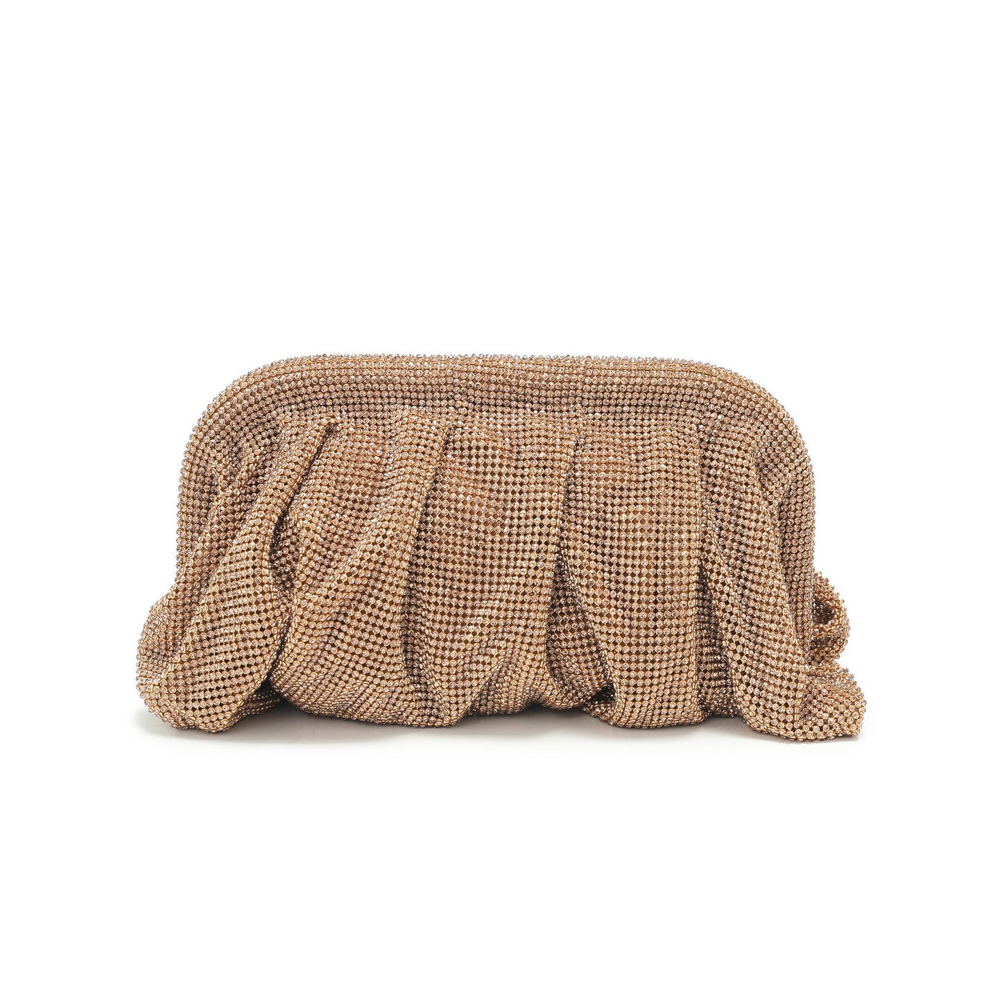 Crystal-Embellished Evening Clutch with Chain Strap