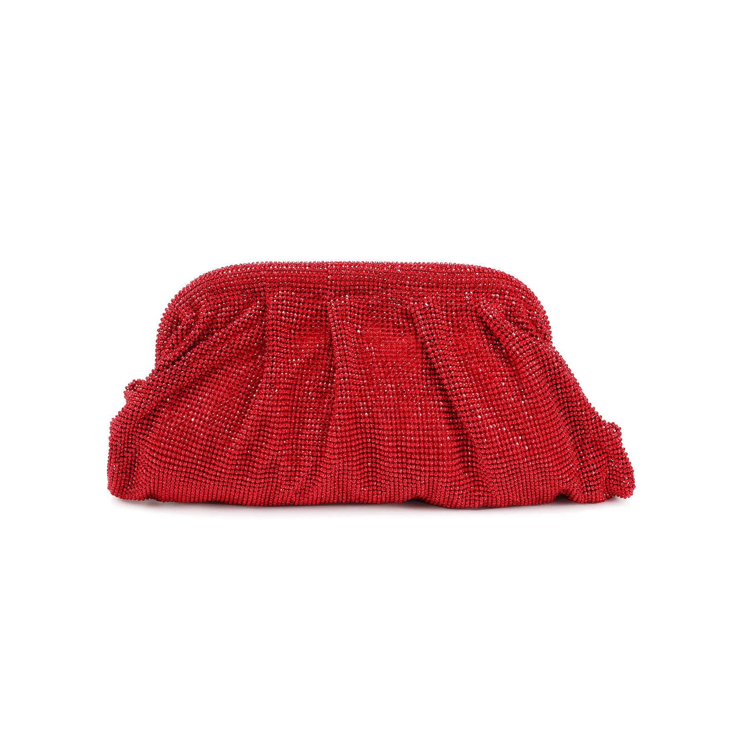 Crystal-Embellished Evening Clutch with Chain Strap