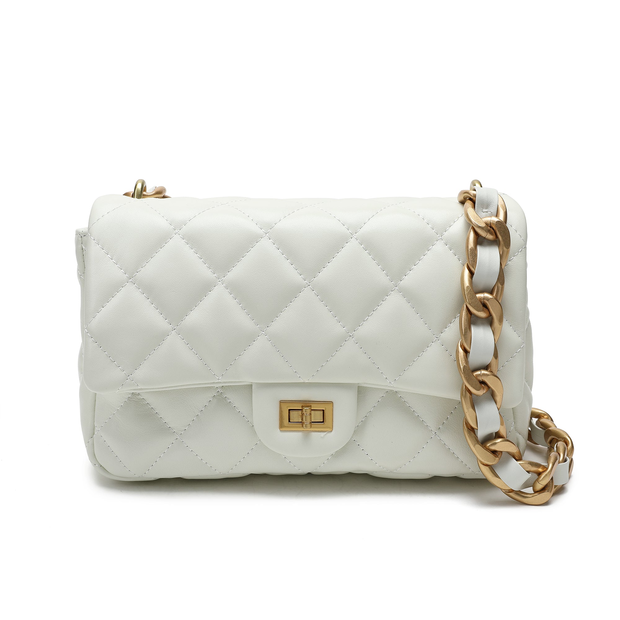 White quilted bag sale