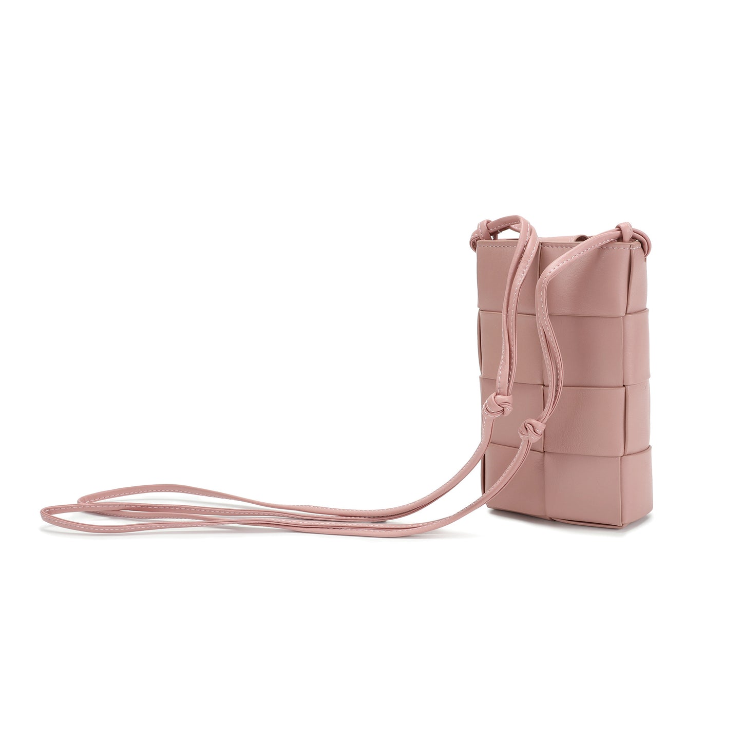 Hand-Woven Leather Phone Crossbody Bag