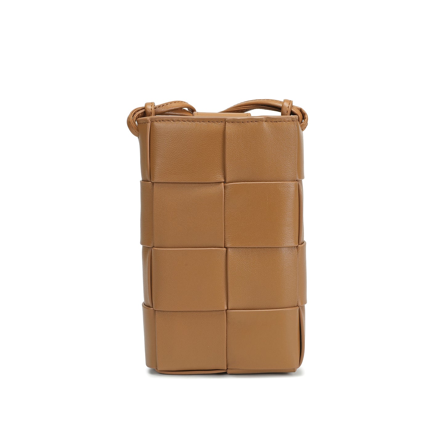 Hand-Woven Leather Phone Crossbody Bag