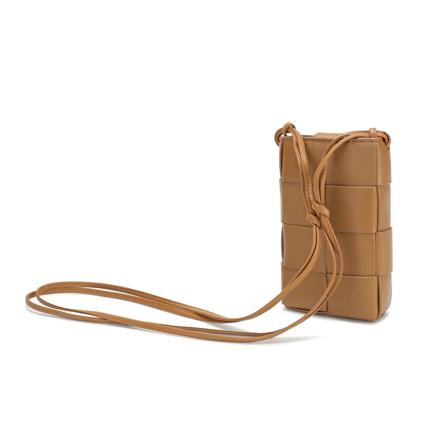 Hand-Woven Leather Phone Crossbody Bag
