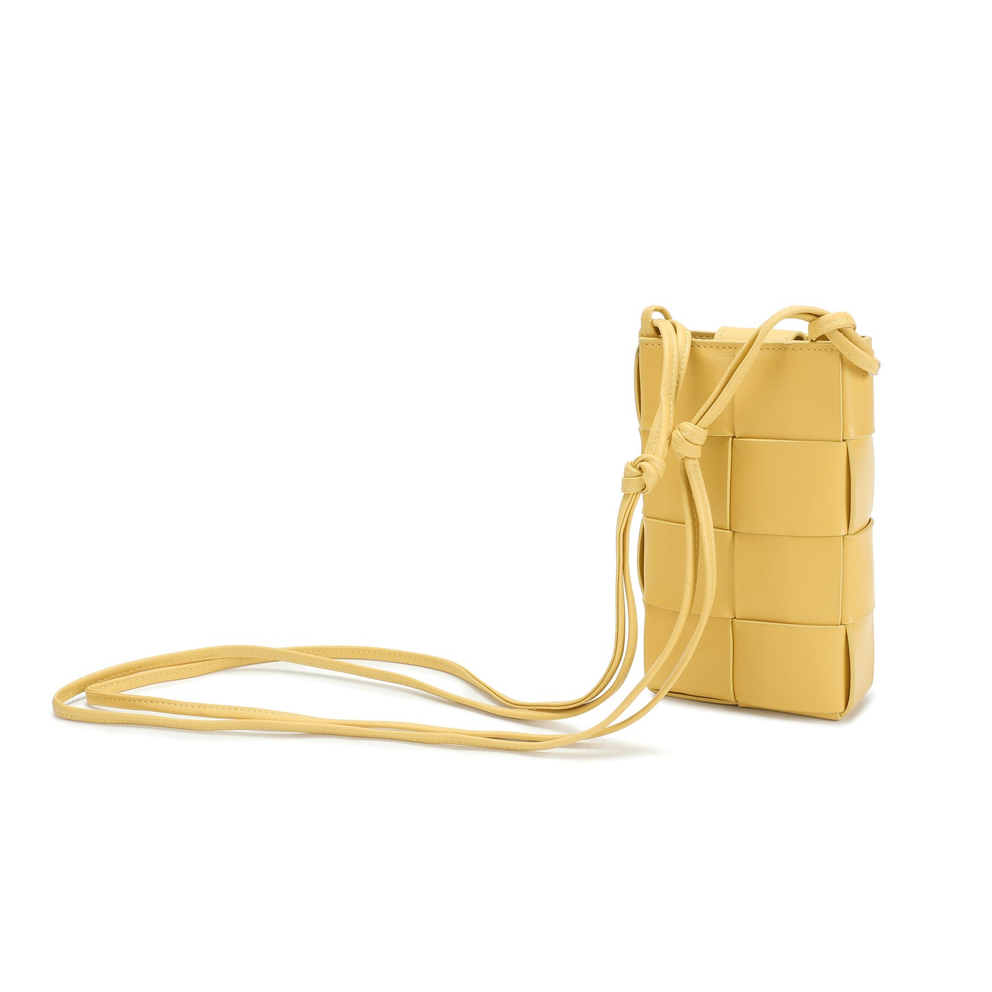 Hand-Woven Leather Phone Crossbody Bag