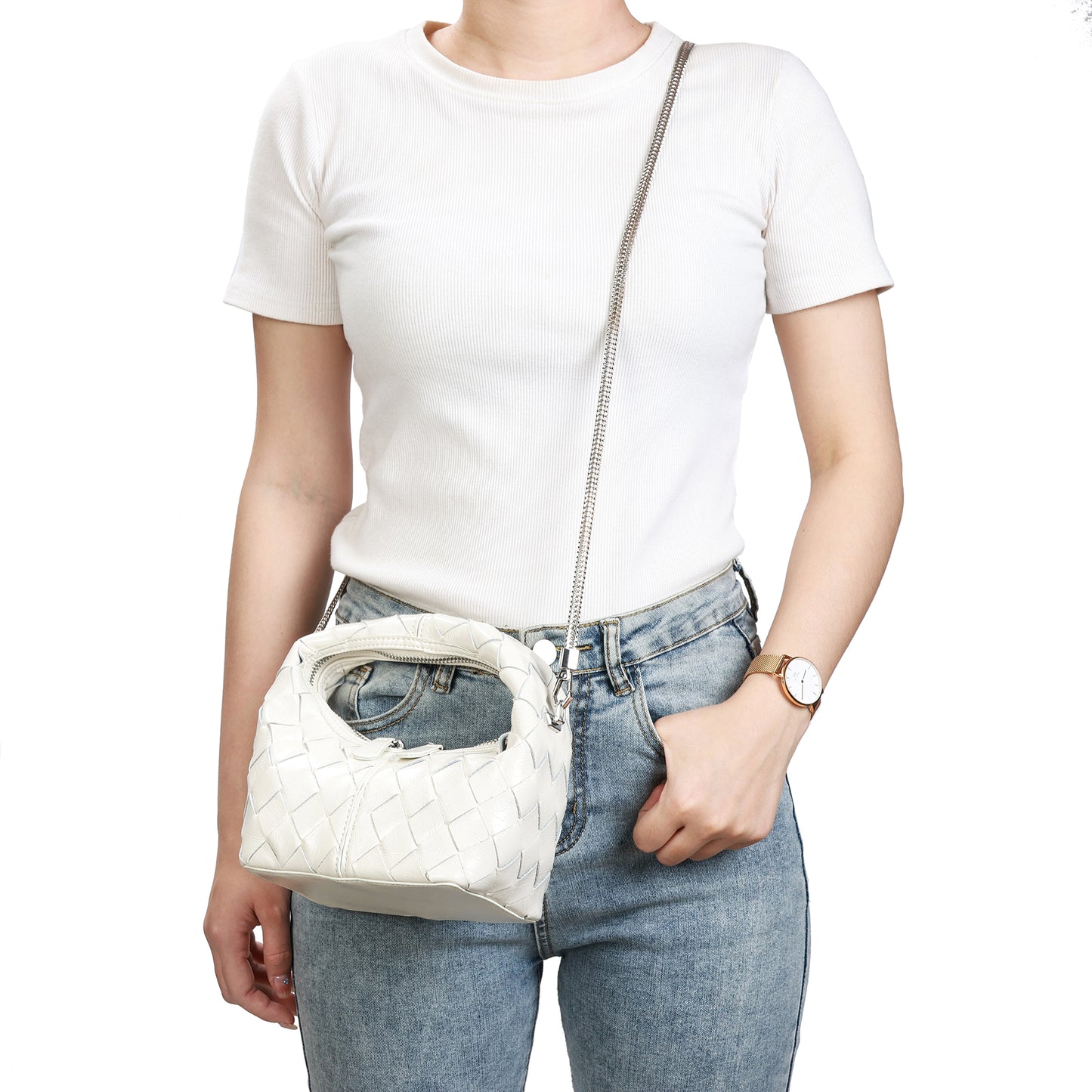 Hand-Woven Small Hobo Shoulder/Crossbody Bag