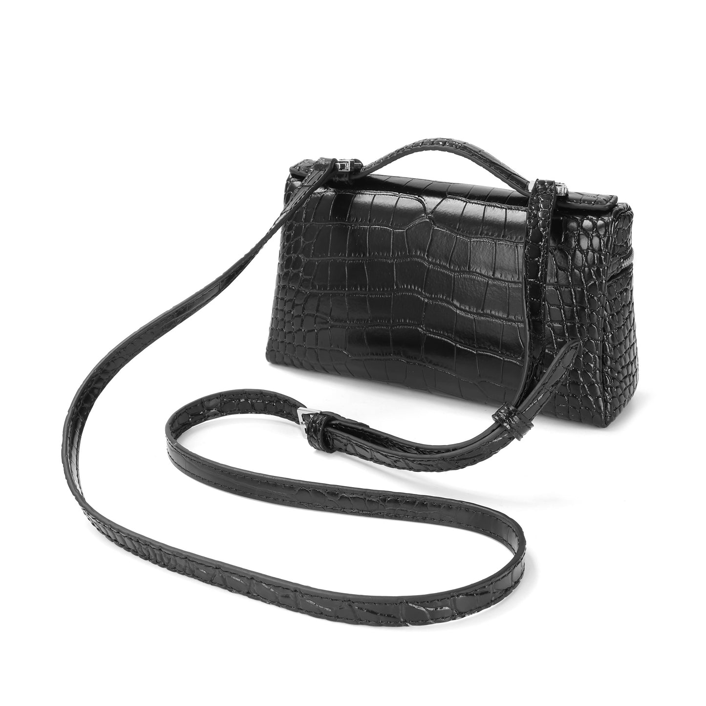 Timeless Croco-Embossed Leather Mini Top Handle Bag