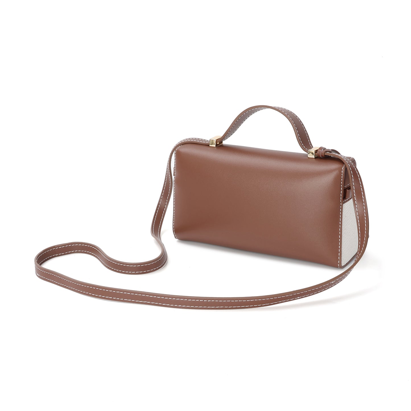 Stylish Canvas and Leather Crossbody Bag