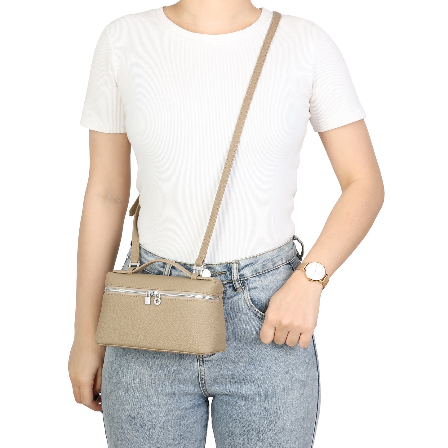 Modern Pebbled Crossbody Bag