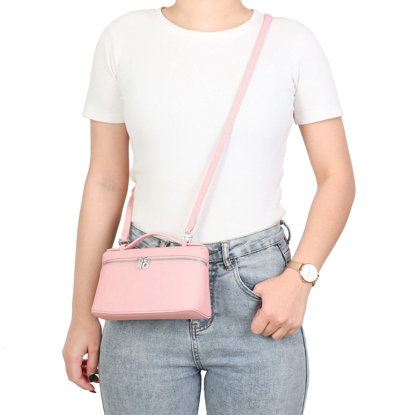 Modern Pebbled Crossbody Bag