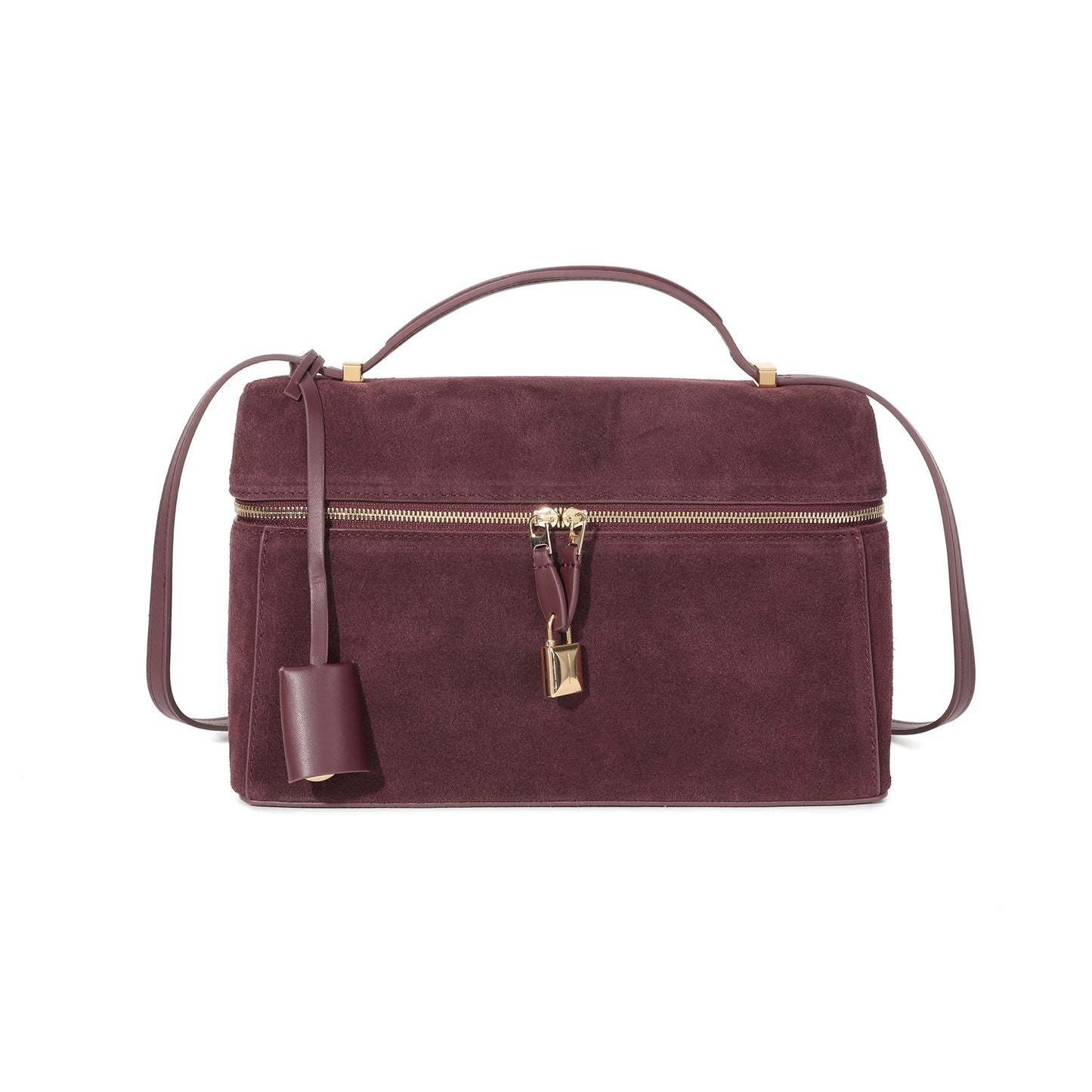 Suede Leather Top Handle Crossbody/Shoulder Bag