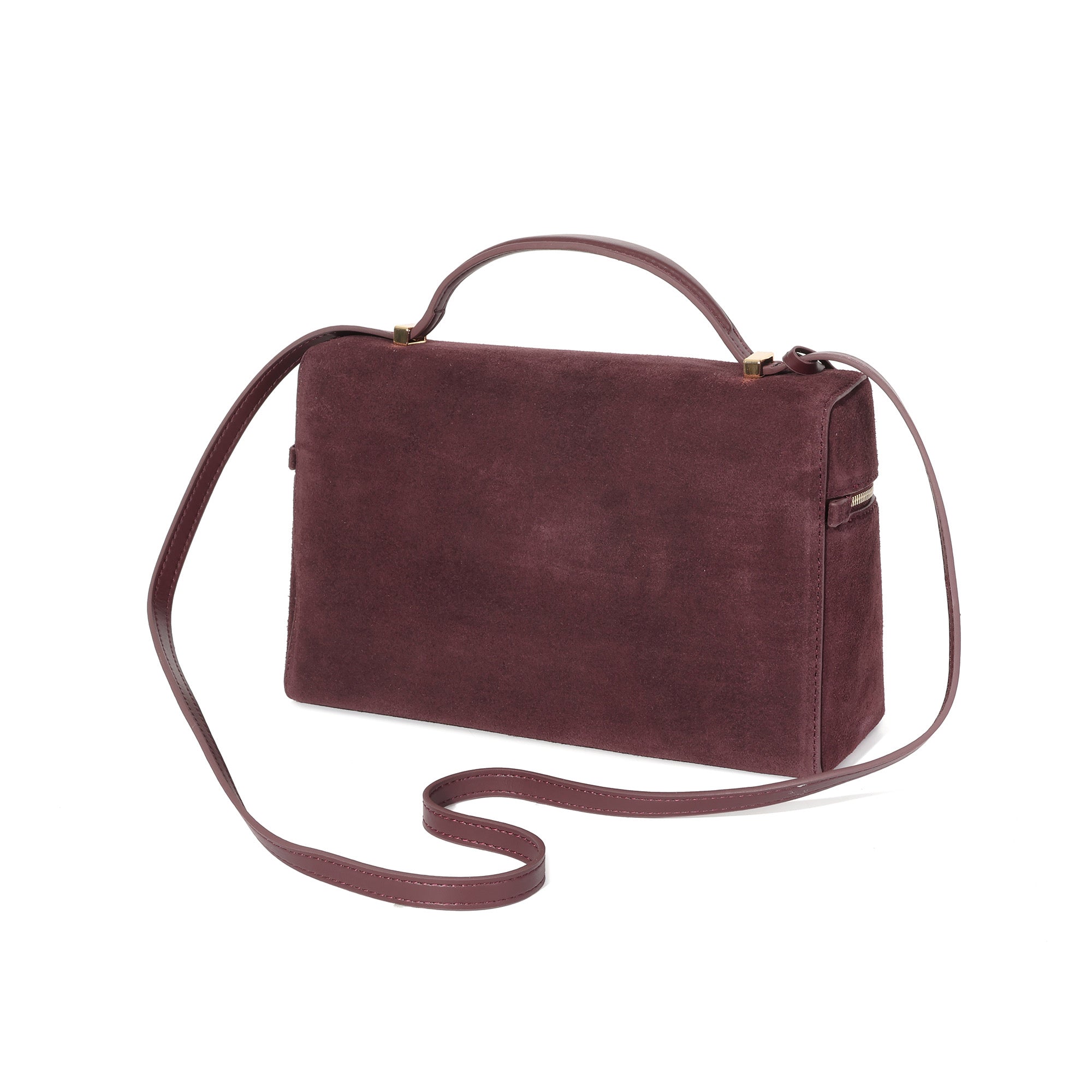 Suede Leather Top Handle Crossbody/Shoulder Bag – Tiffany & Fred Paris