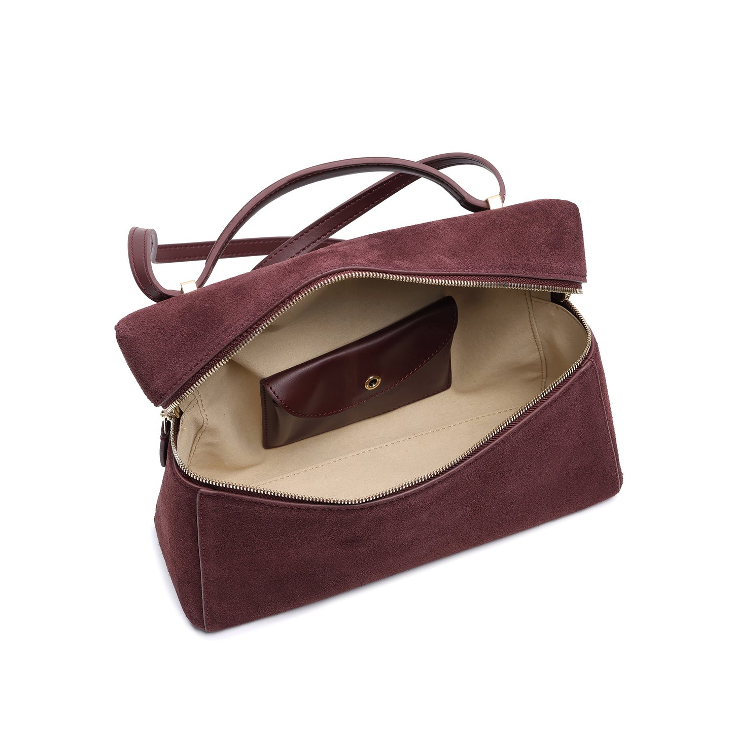 Suede Leather Top Handle Crossbody/Shoulder Bag