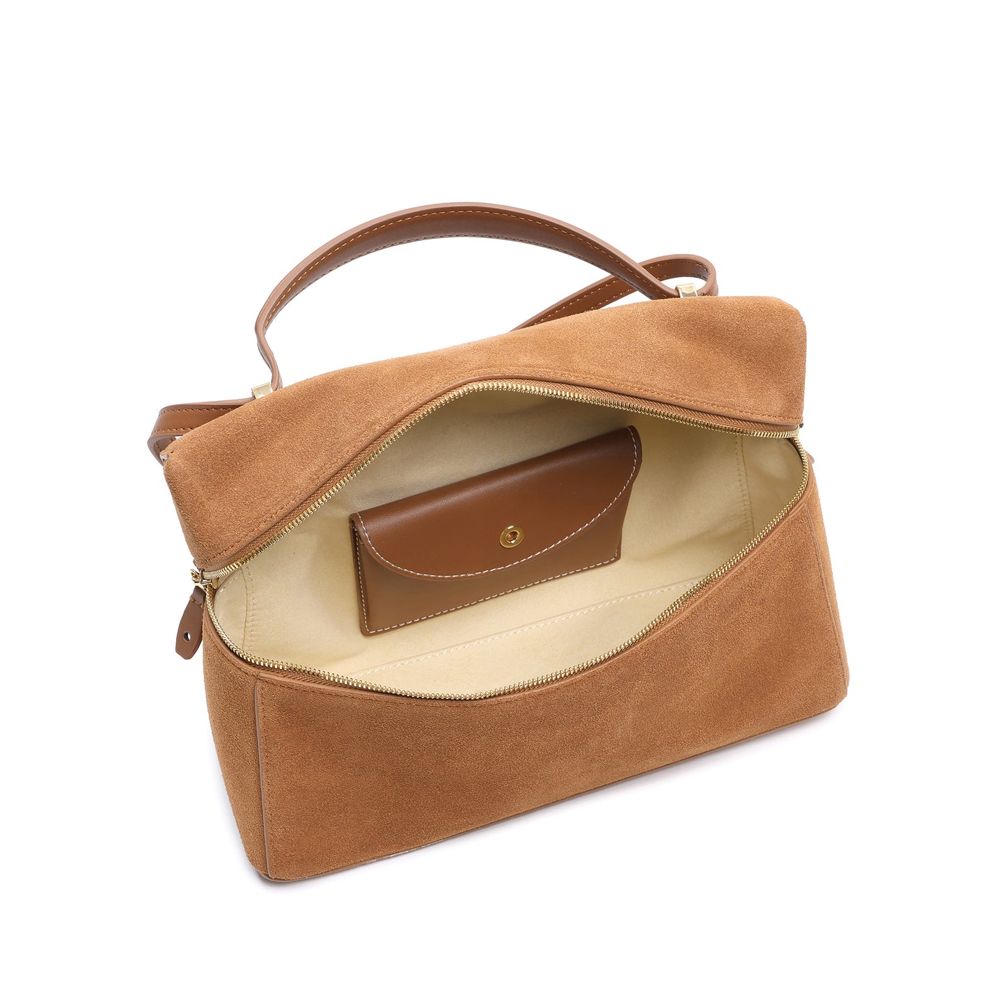Suede Leather Top Handle Crossbody/Shoulder Bag