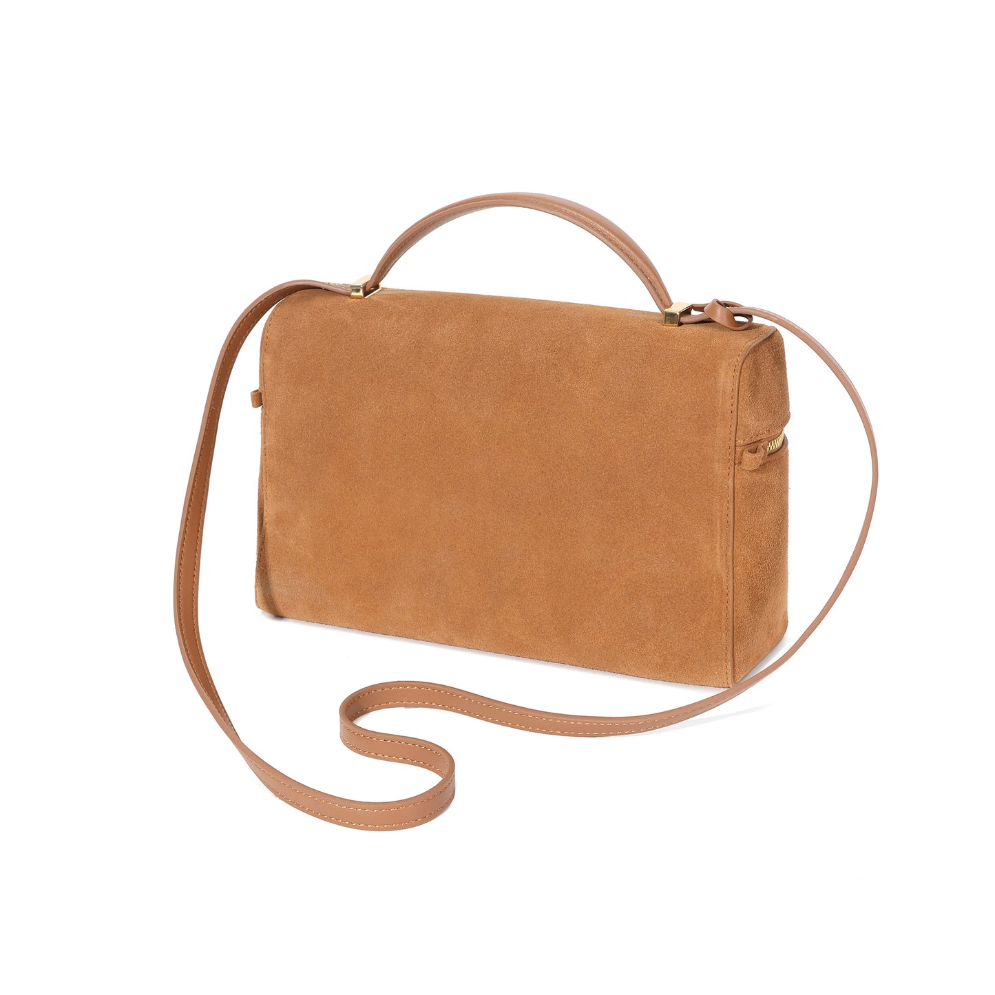 Suede Leather Top Handle Crossbody/Shoulder Bag