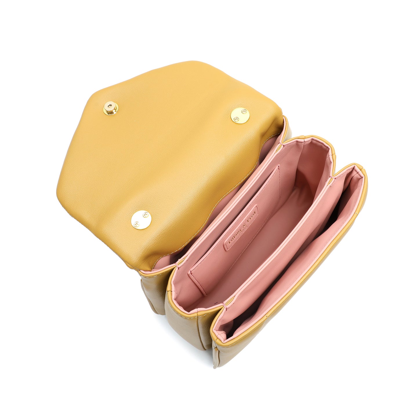 Smooth Leather Top Handle Bag with Gold Bamboo Handle