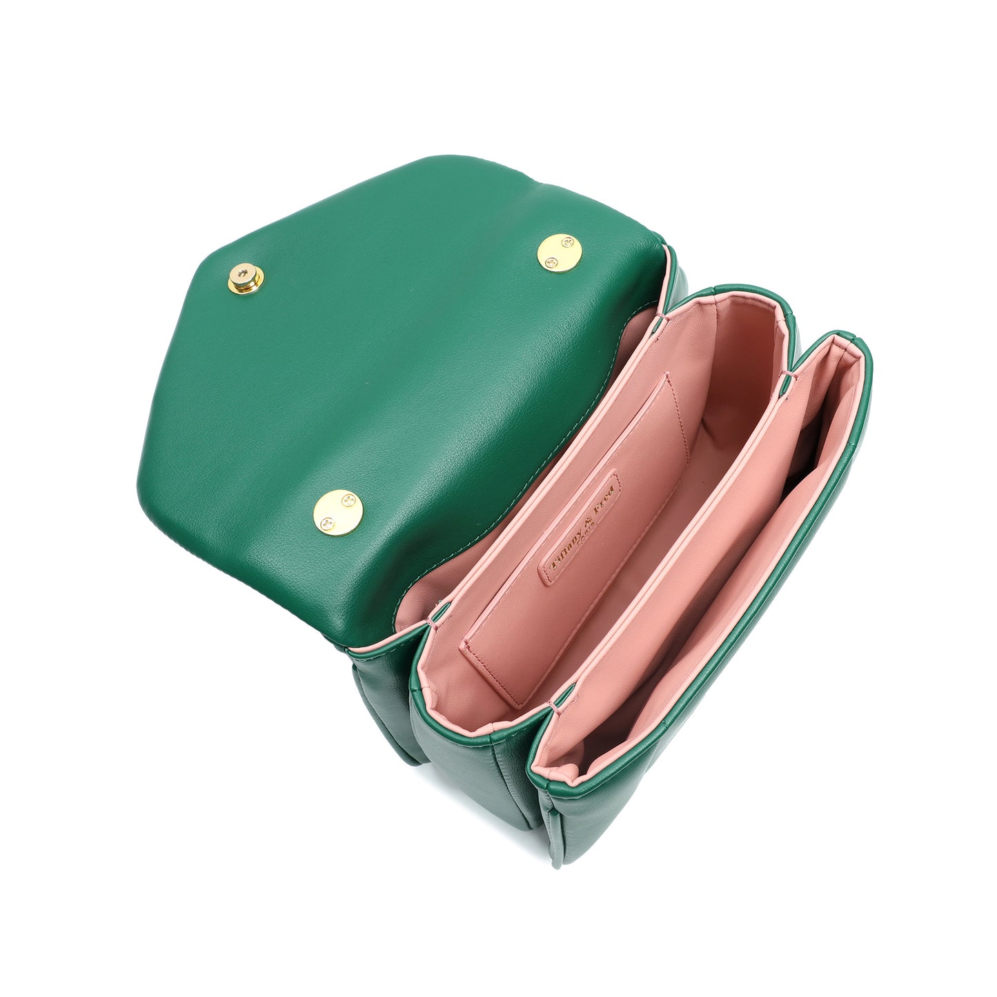 Smooth Leather Top Handle Bag with Gold Bamboo Handle