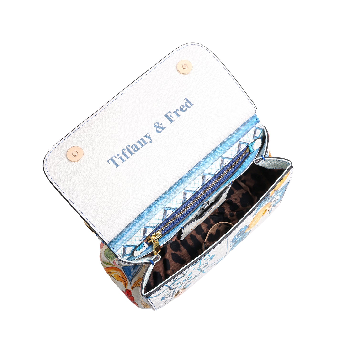 Tiffany & Fred Printed Leather Satchel/Shoulder Bag