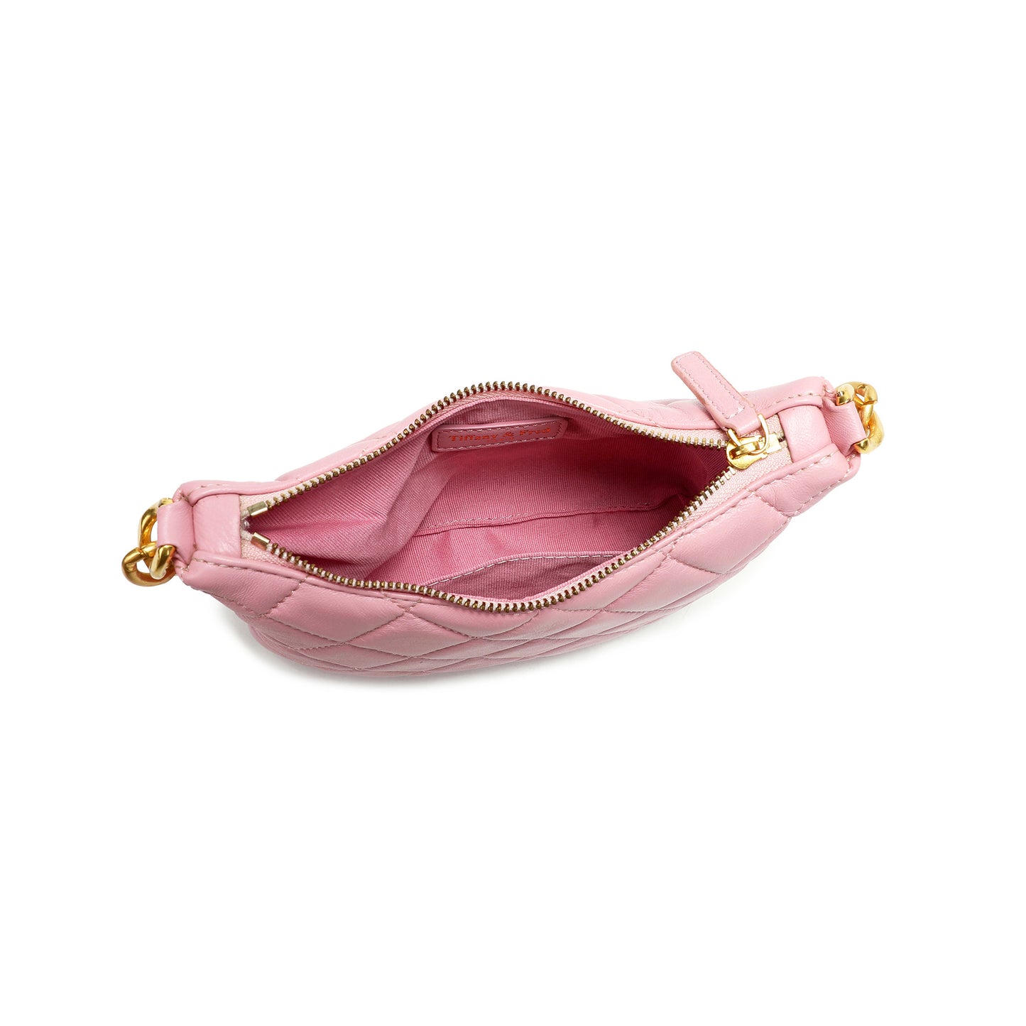Quilted Leather Shoulder Bag with Chain Strap