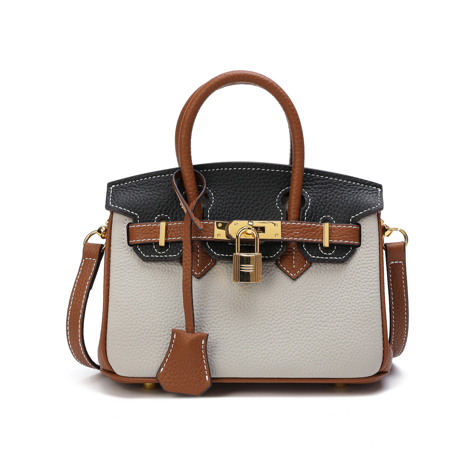 Full-Grain Leather Mini Satchel/ Shoulder Bag – Tiffany & Fred Paris