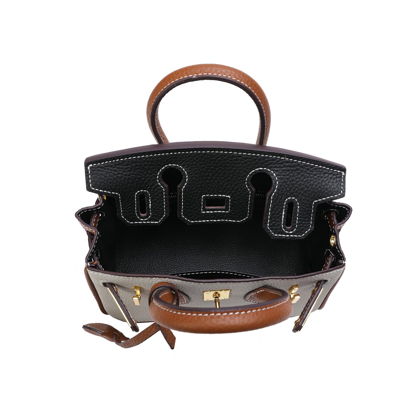 Full-Grain Leather Mini Satchel/ Shoulder Bag