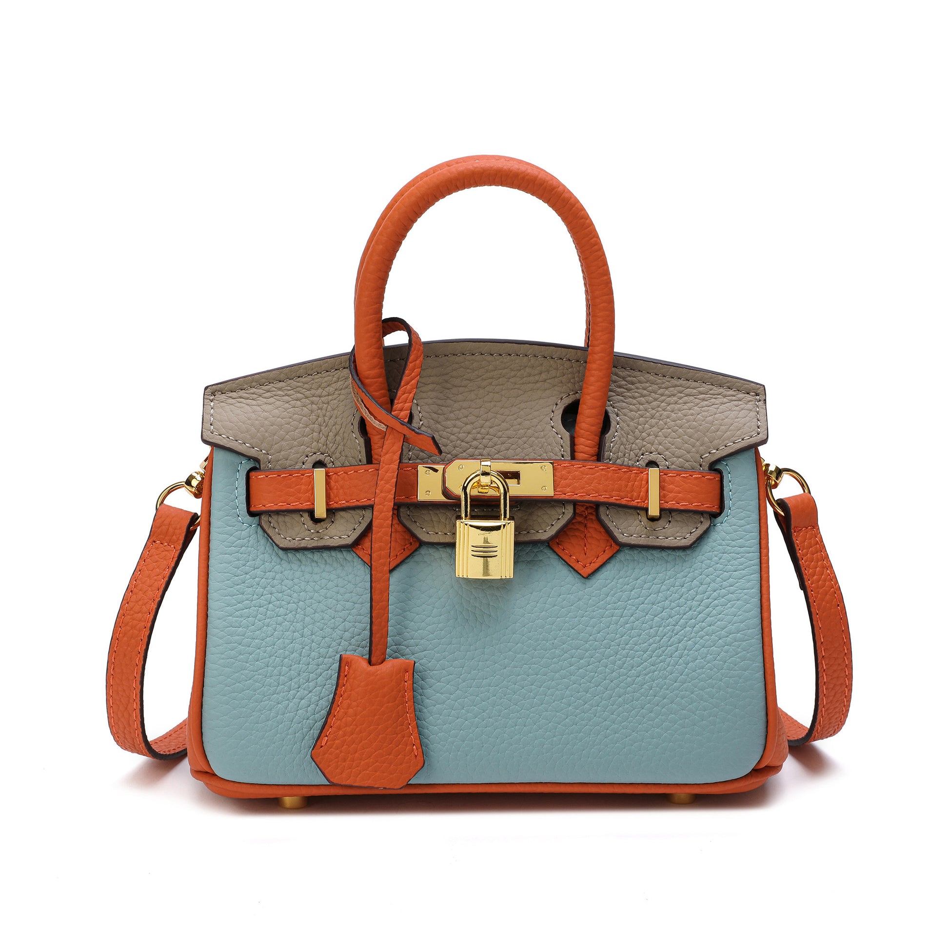 Full-Grain Leather Mini Satchel/ Shoulder Bag – Tiffany & Fred Paris