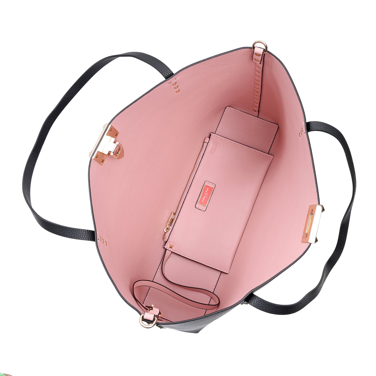 Smooth Leather Studded Tote with Detachable Crossbody Strap