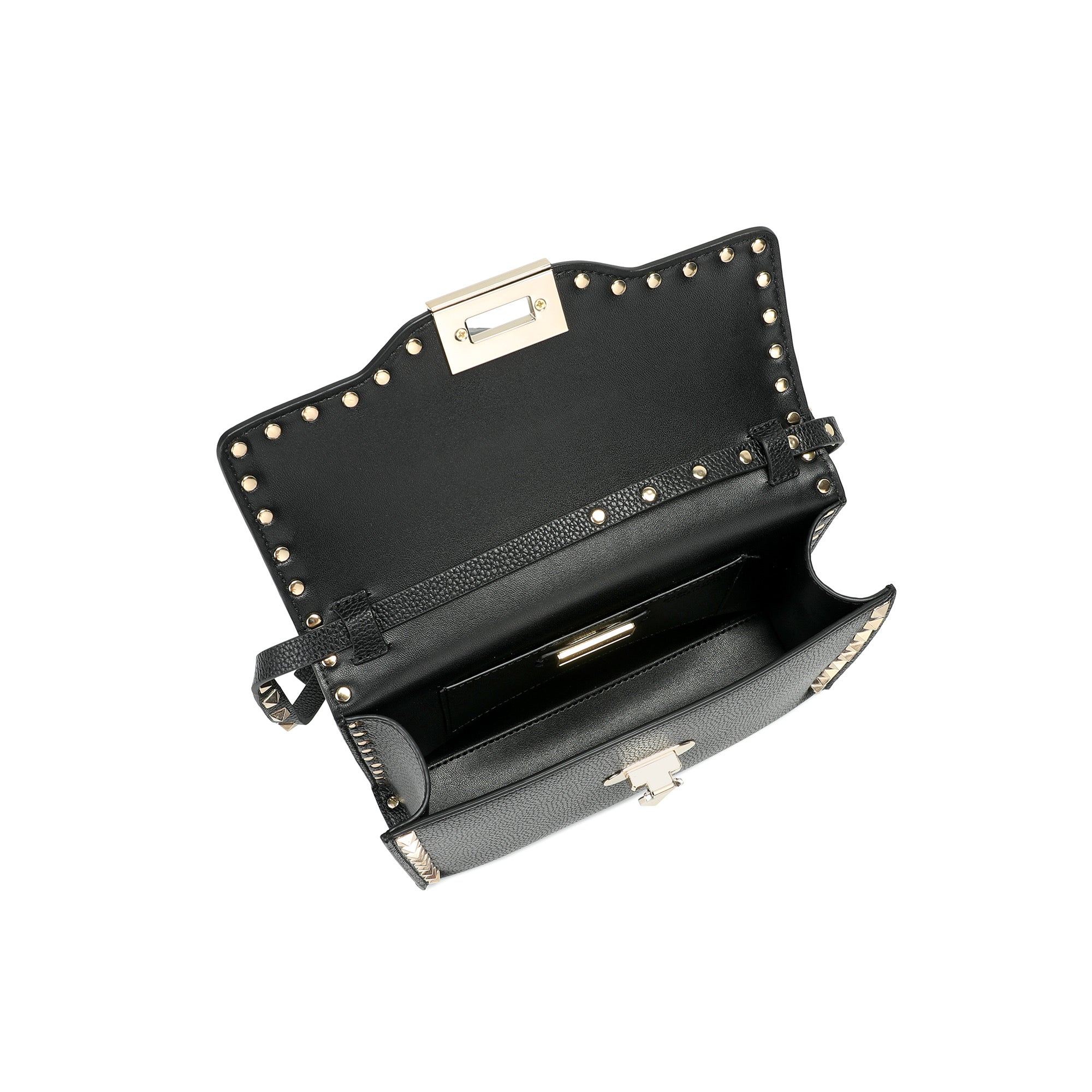 Studded Leather Crossbody Flap Bag – Tiffany & Fred Paris