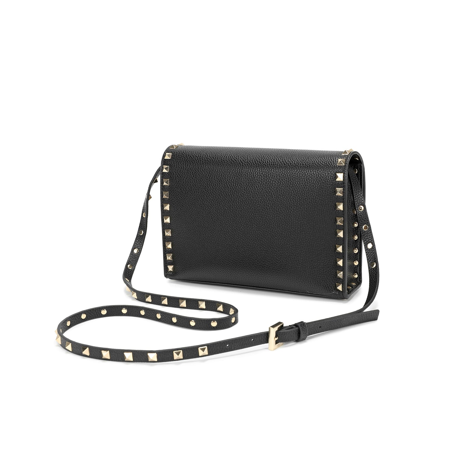 Studded Leather Crossbody Flap Bag