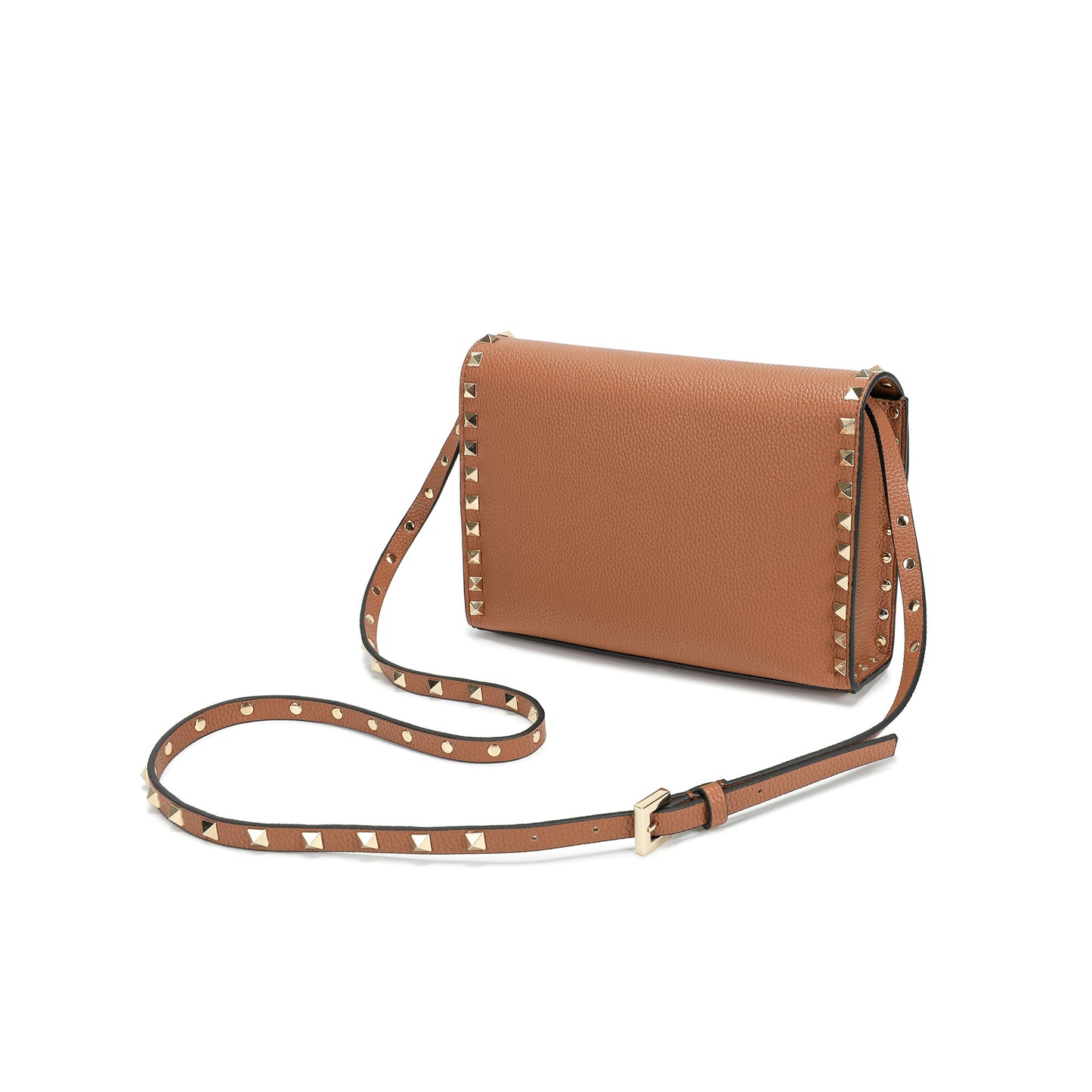 Studded Leather Crossbody Flap Bag