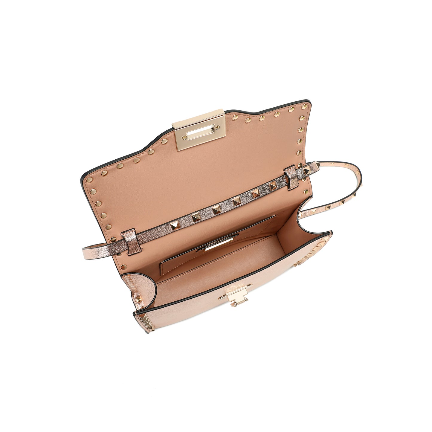 Studded Leather Crossbody Flap Bag