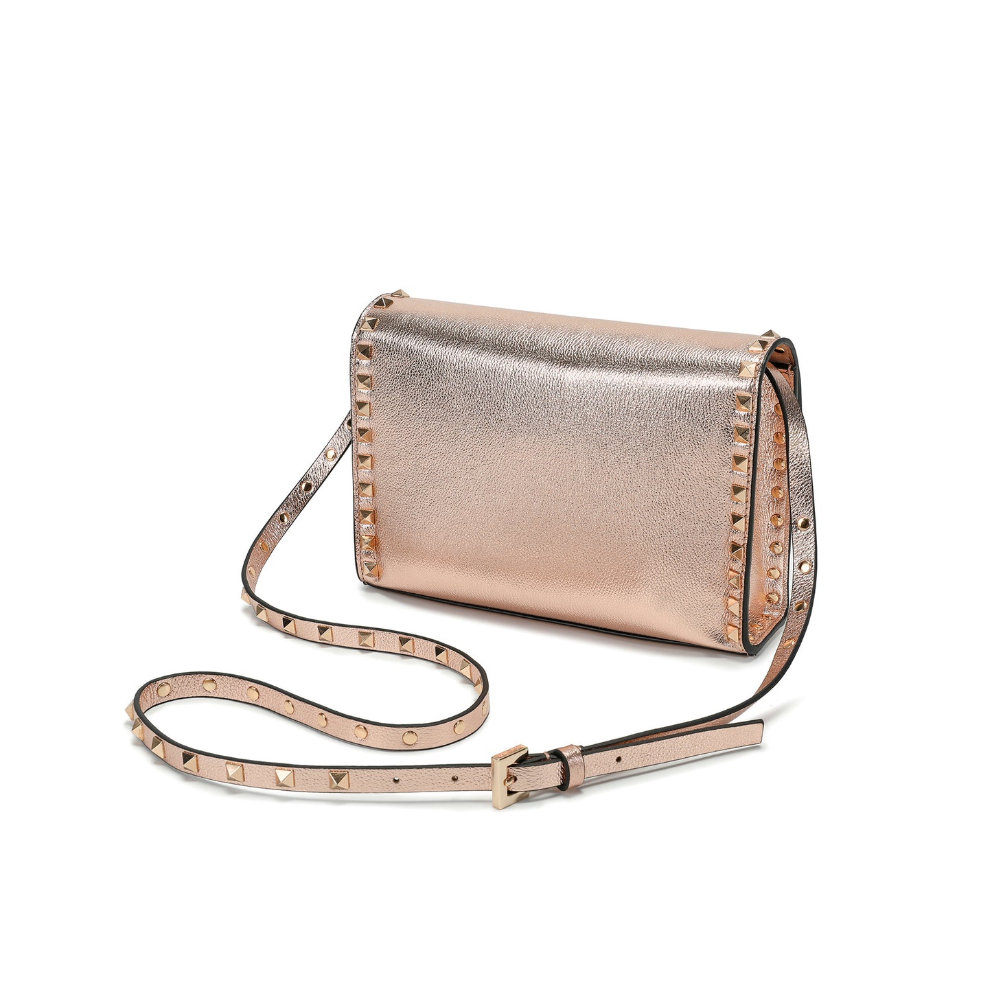 Studded Leather Crossbody Flap Bag