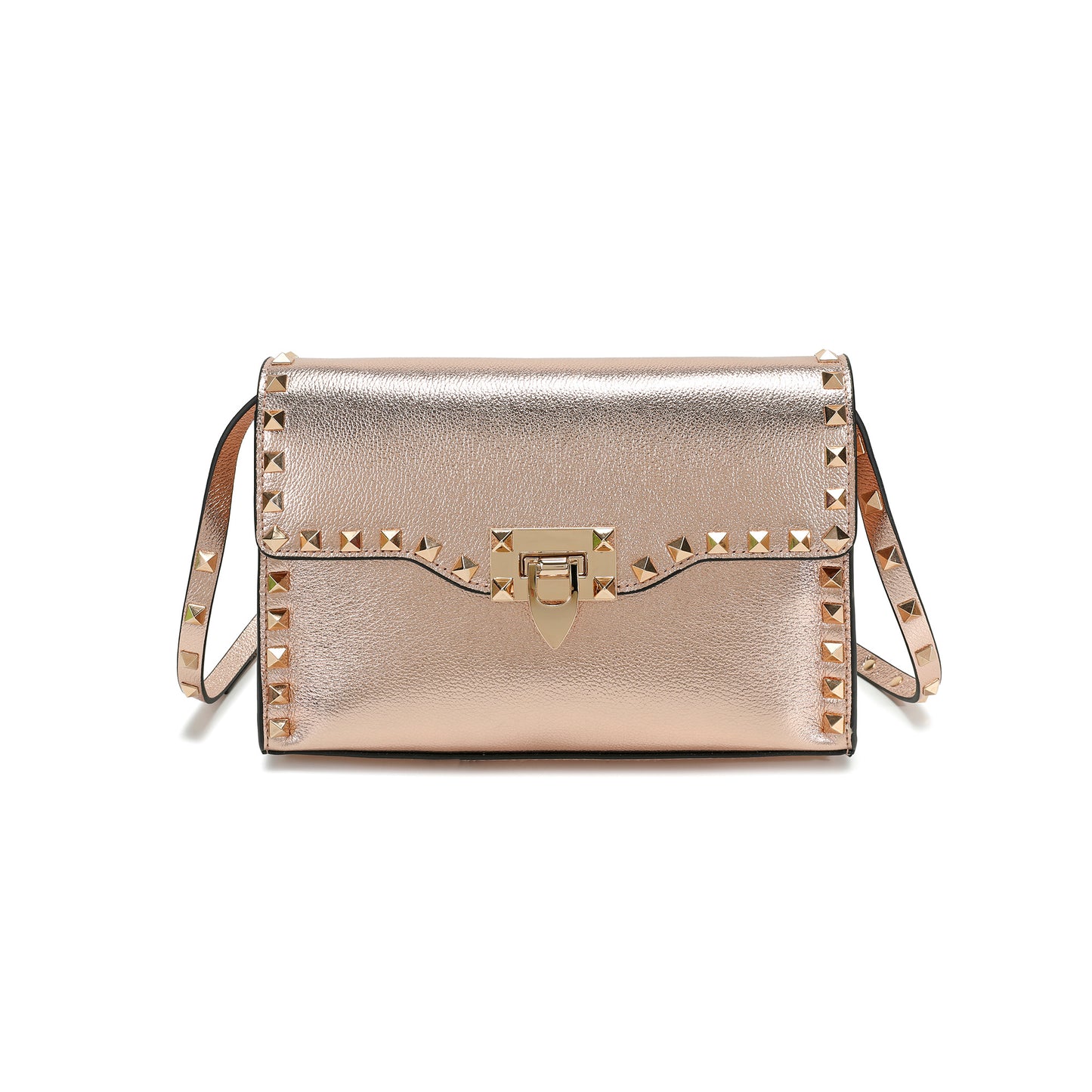 Studded Leather Crossbody Flap Bag