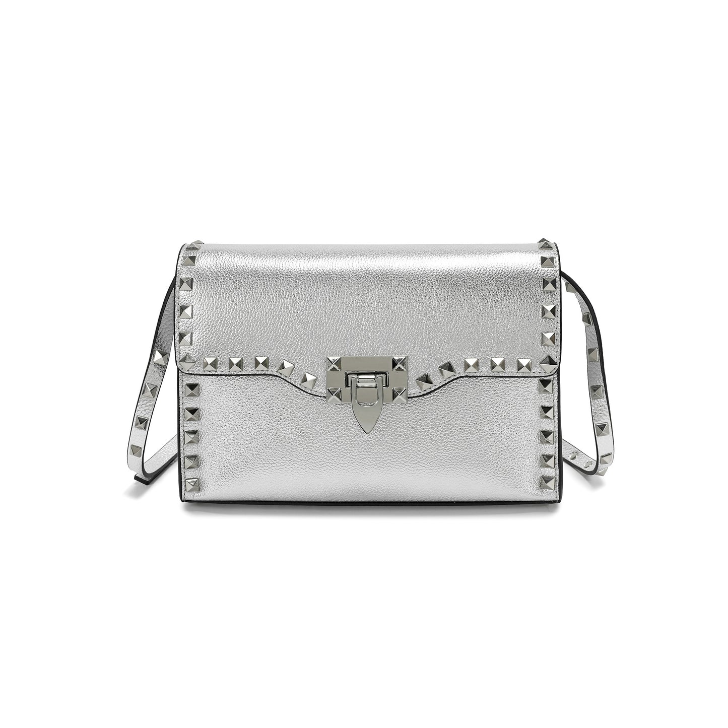 Studded Leather Crossbody Flap Bag