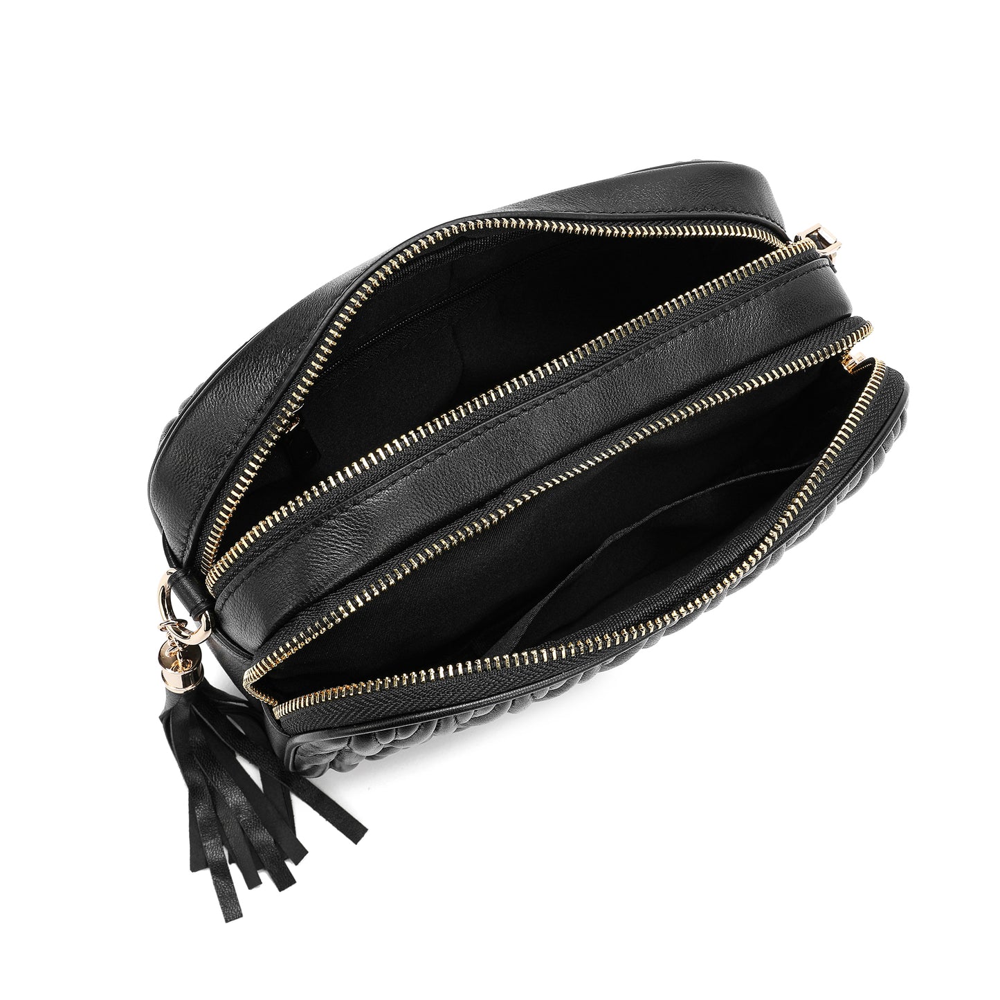 Tiffany & Fred Pleated Lambskin Leather Messenger/Shoulder Bag