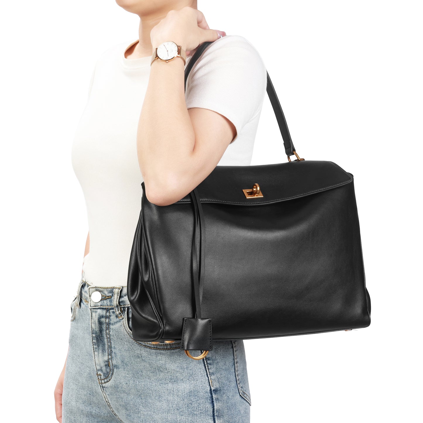 Versatile Elegance Leather Handbag