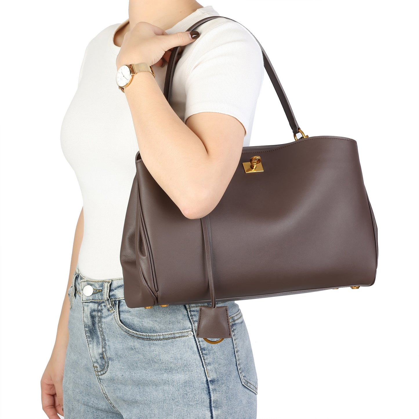 Versatile Elegance Leather Handbag