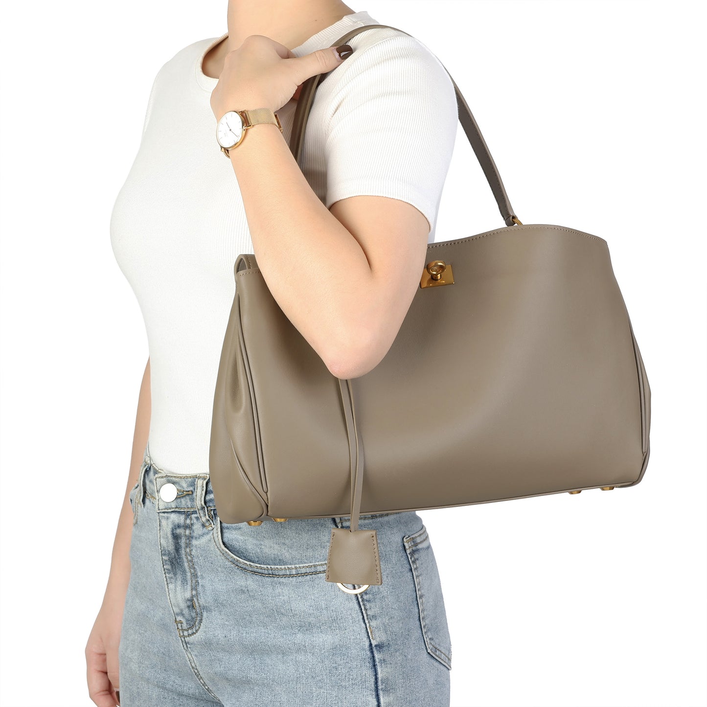 Versatile Elegance Leather Handbag