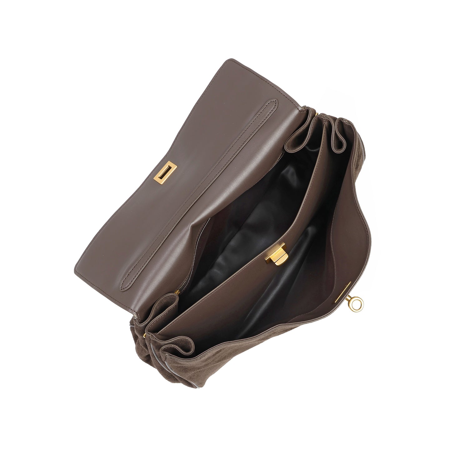 Suede Top-Handle Satchel with Convertible Strap