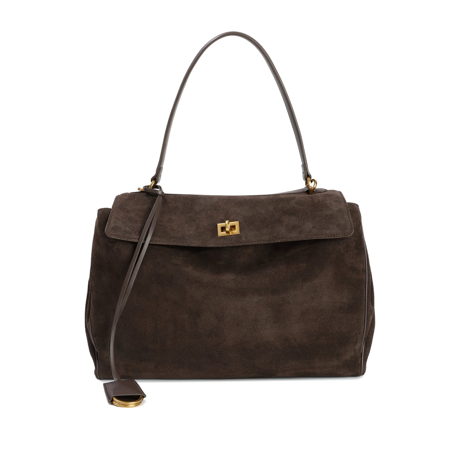 Suede Top-Handle Satchel with Convertible Strap