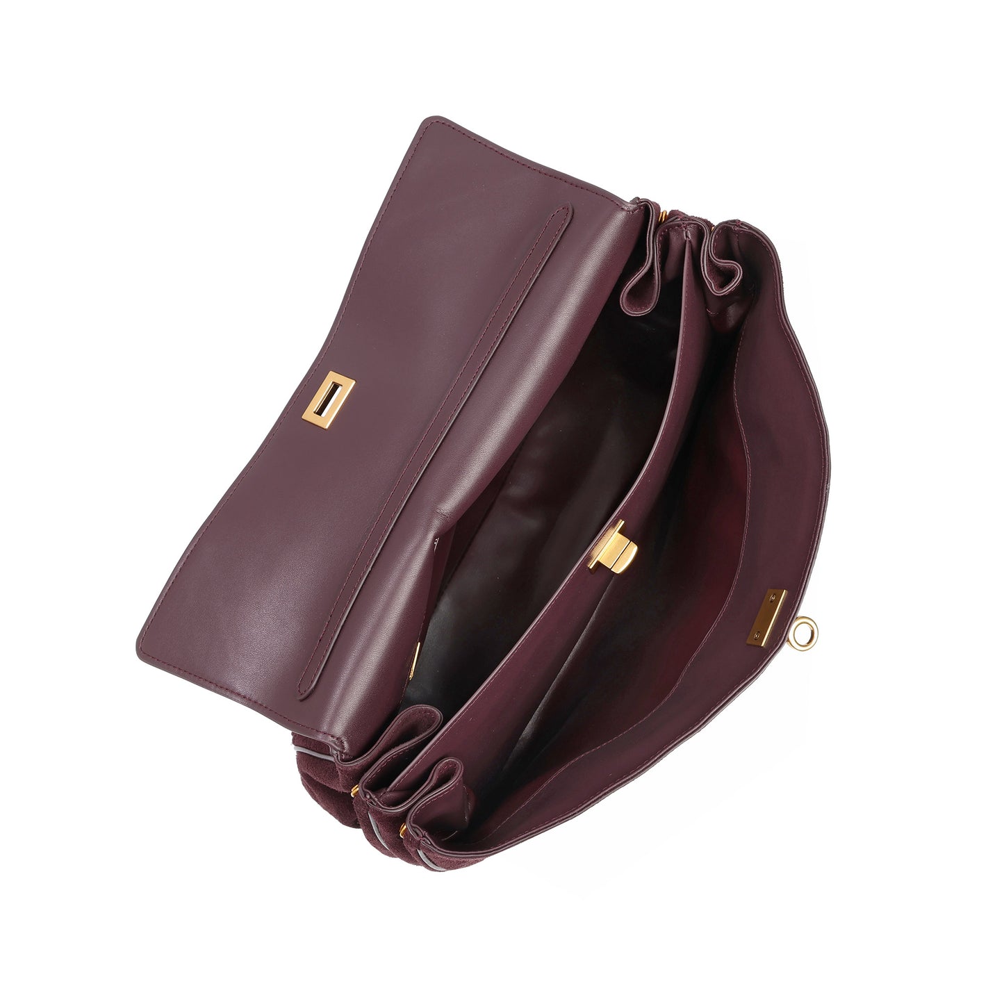 Suede Top-Handle Satchel with Convertible Strap