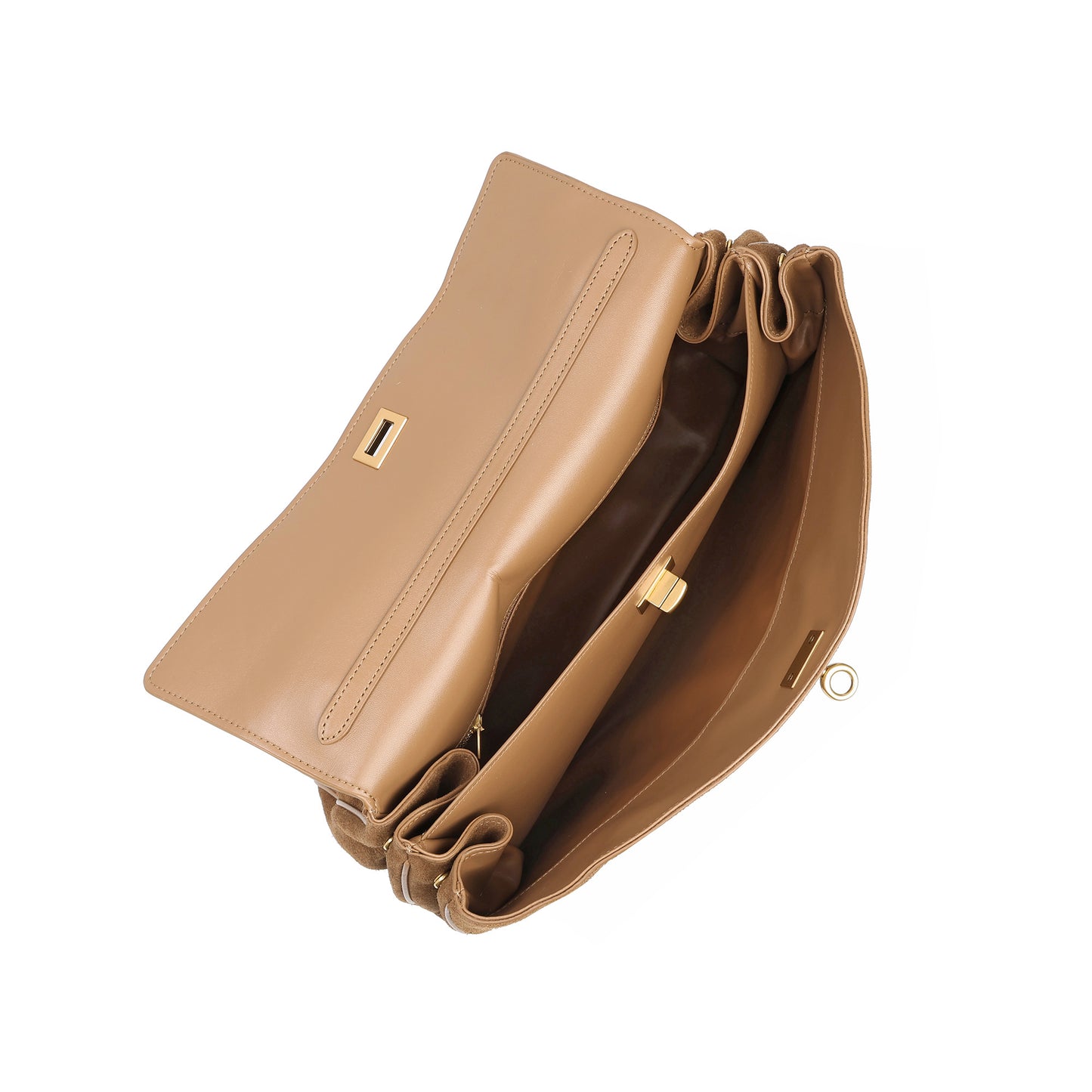 Suede Top-Handle Satchel with Convertible Strap