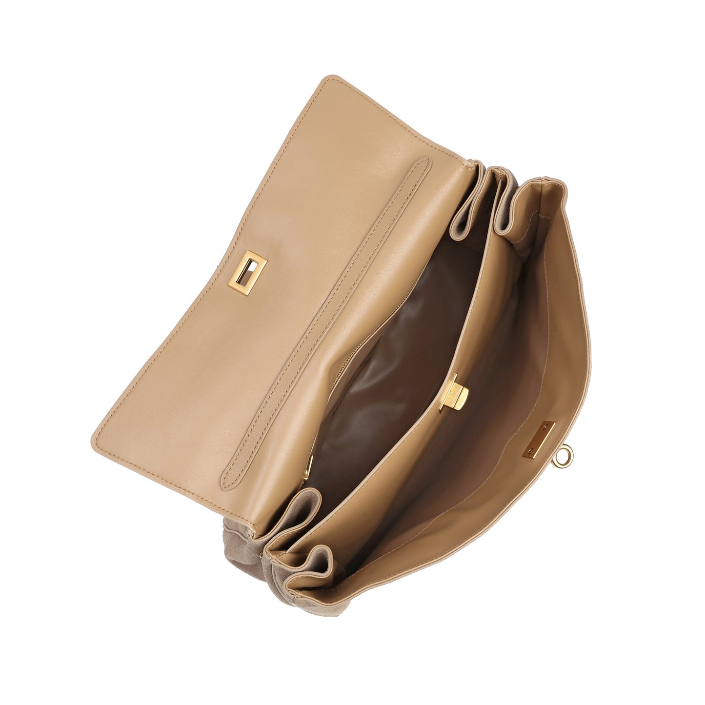 Suede Top-Handle Satchel with Convertible Strap