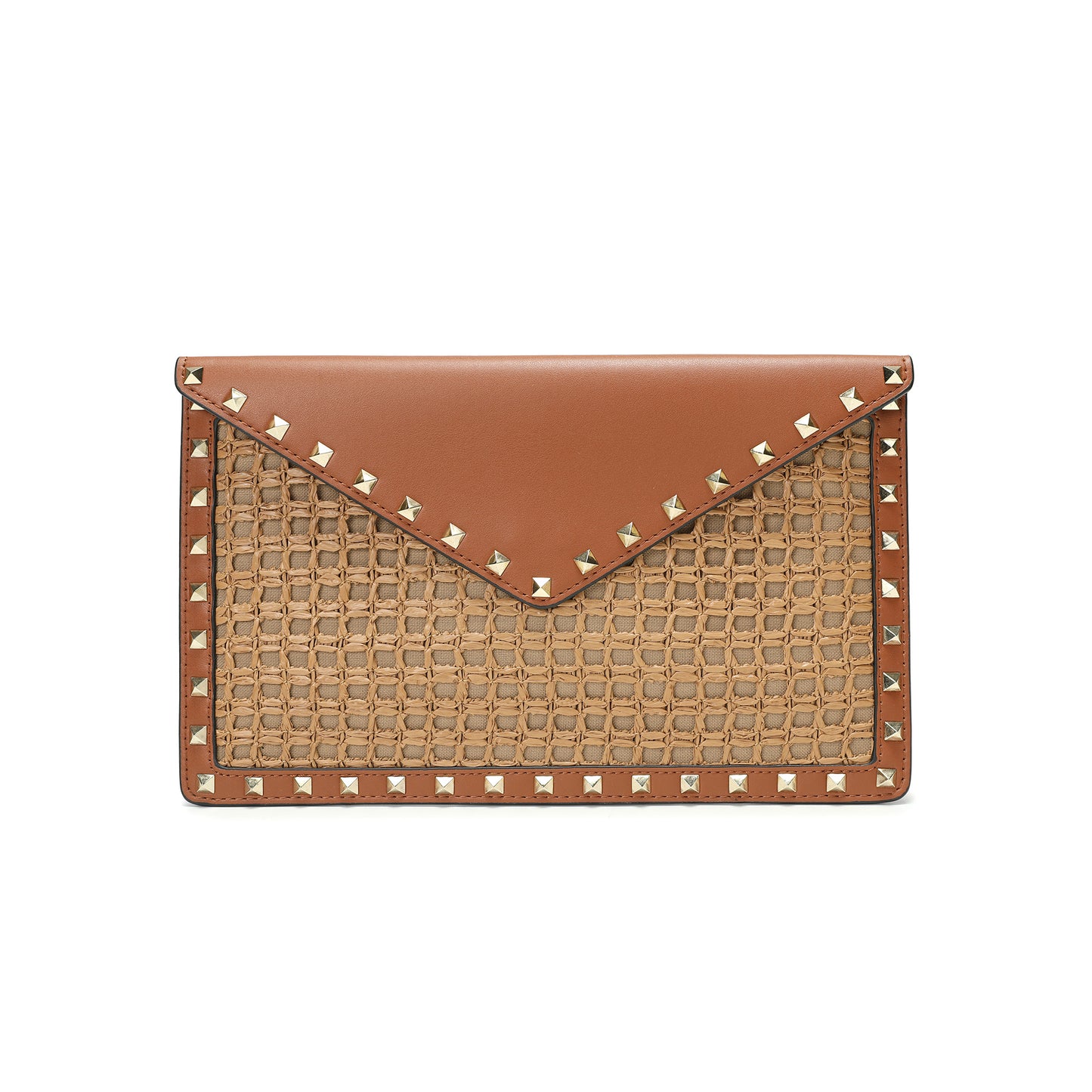 Raffia & Leather Clutch