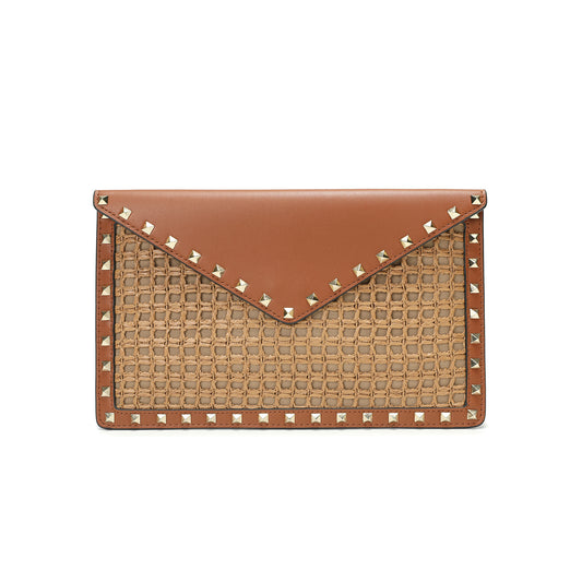 Raffia & Leather Clutch