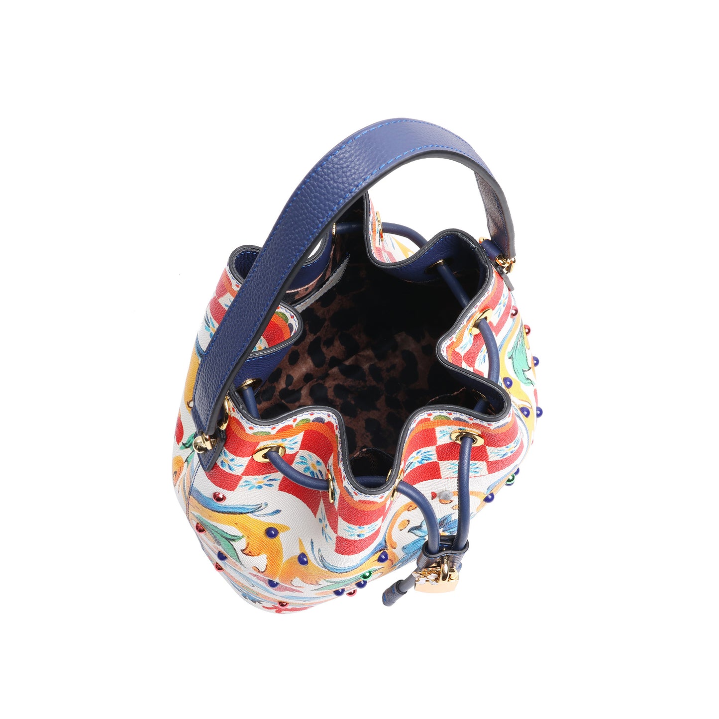 Saffiano Leather Painted Leather Buckle Bag