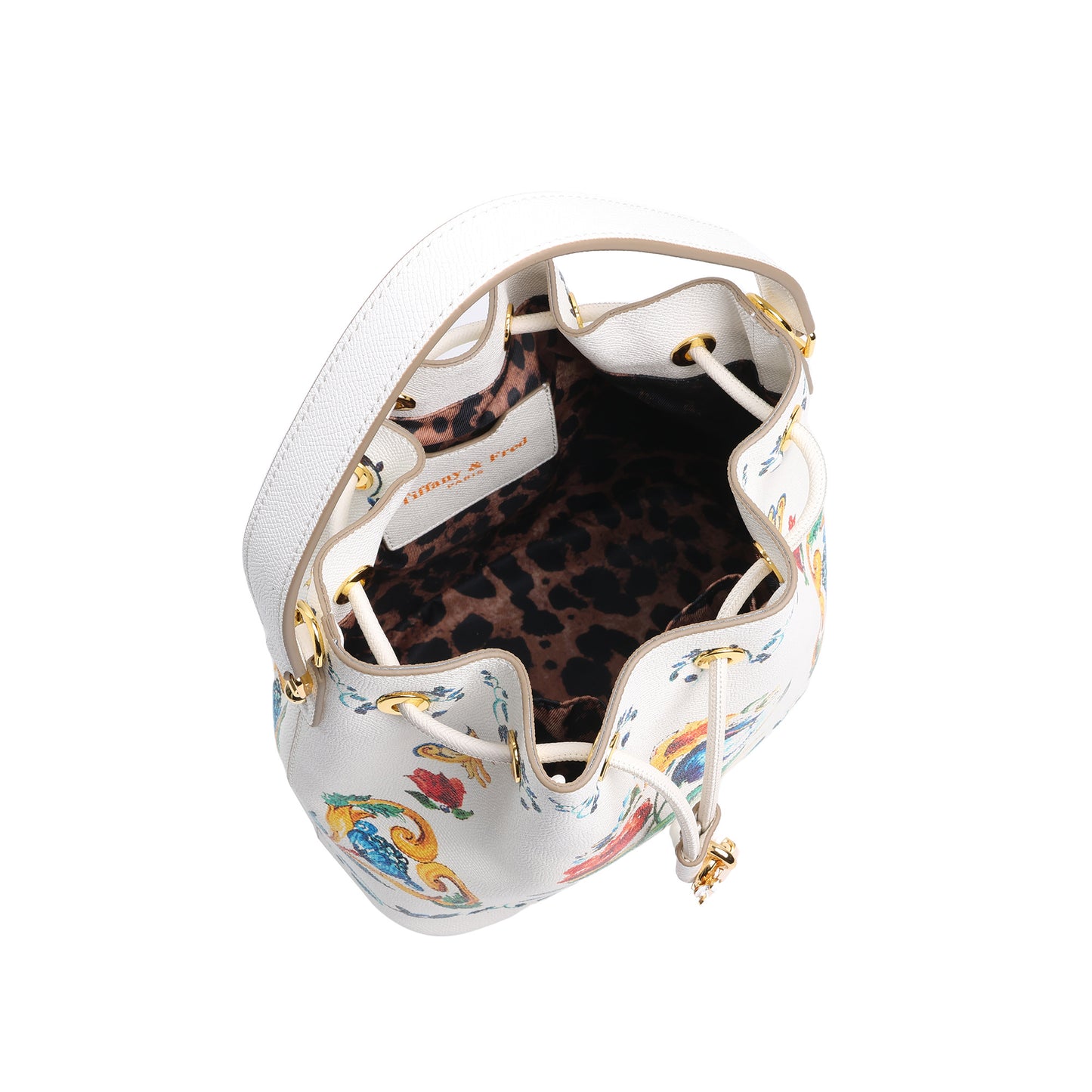 Saffiano Leather Painted Leather Buckle Bag