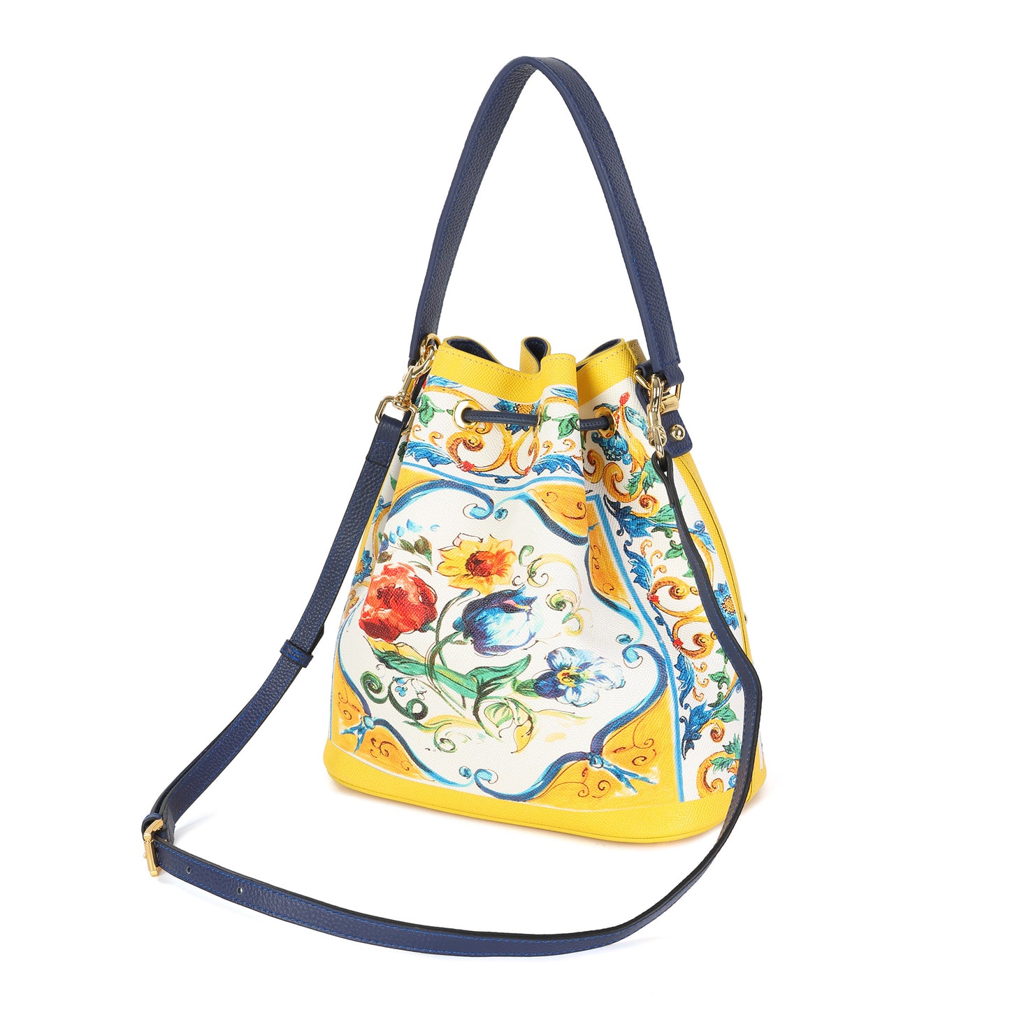Saffiano Leather Painted Leather Buckle Bag