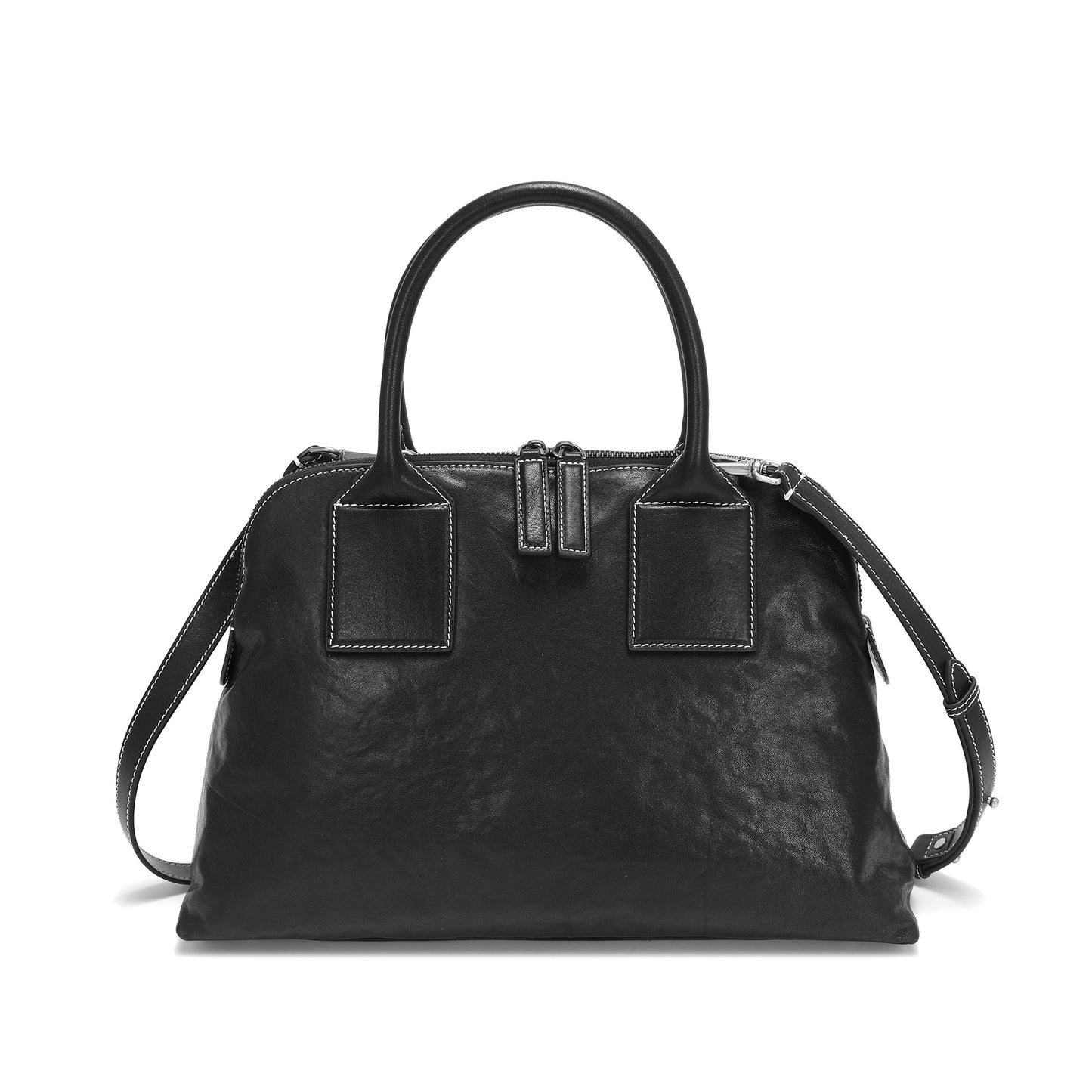 Classic Leather Dome Satchel Bag